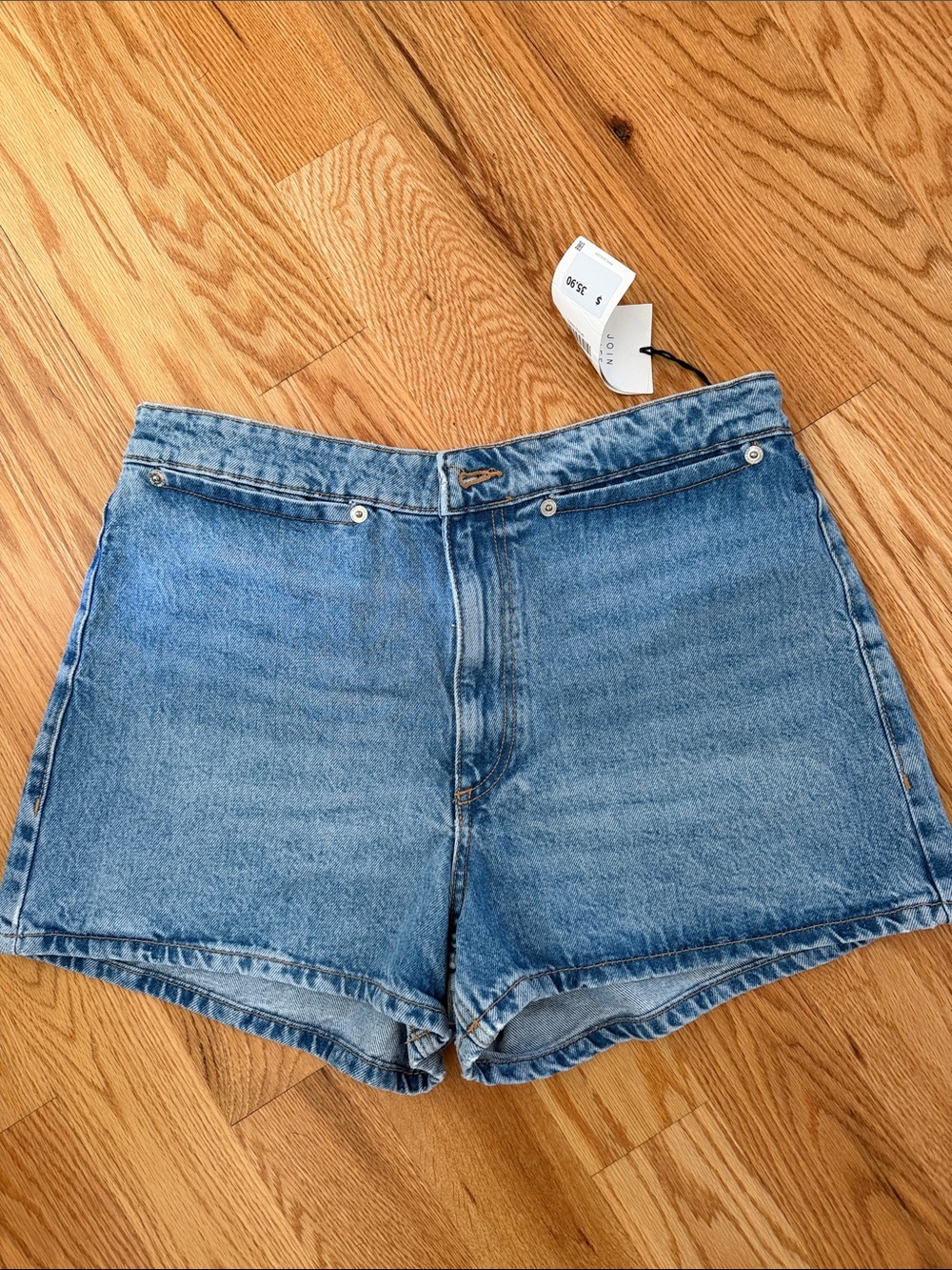 Zara Light Blue High-Waist Denim Shorts NWT